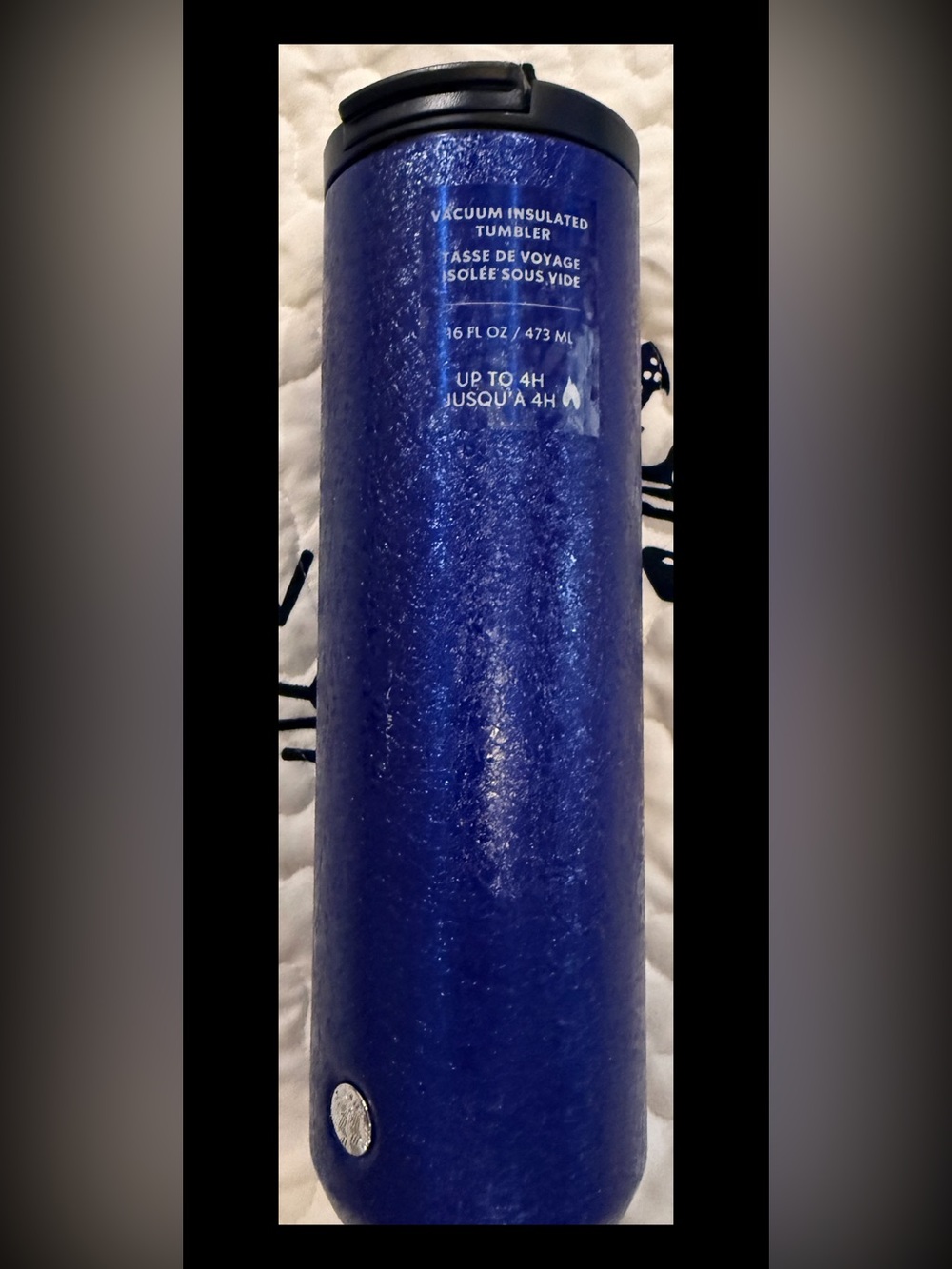 Blue Glitter Starbucks Travel Tumbler - 16 oz